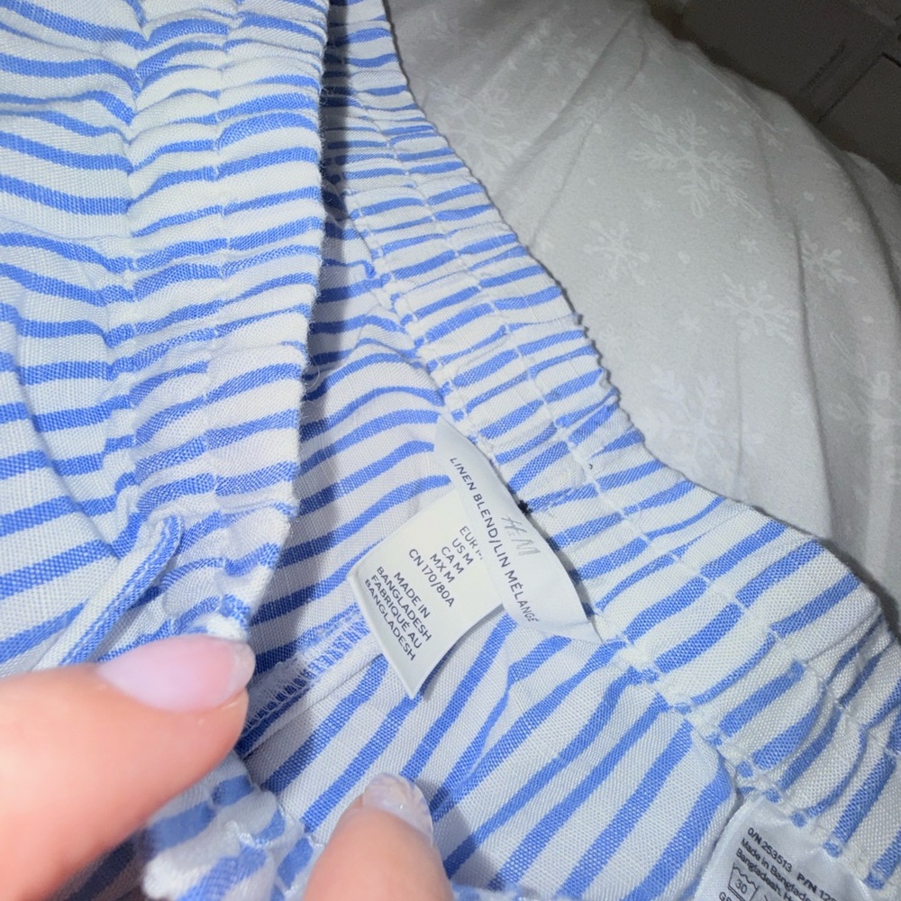 Striped pants linen medium